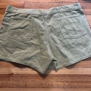 Olive Green Women's Corduroy Shorts
